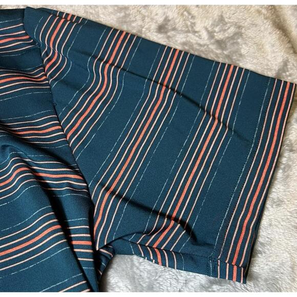 Under Armour Polo Shirt Mens Size XL Green Orange‎ Striped Bald Mountain Golf - Picture 7 of 13